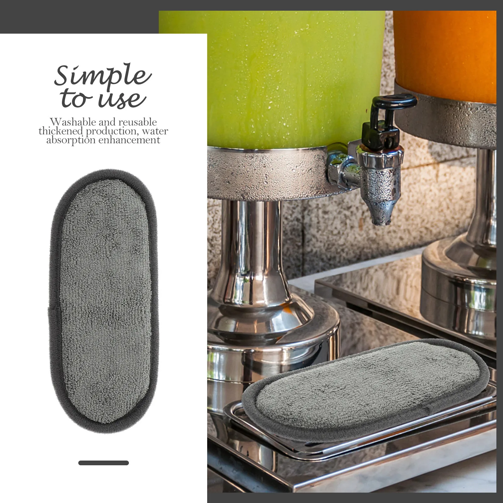 2Pcs Refrigerator Absorbent Pad Anti-Splash Drip Tray Water Dispenser Catcher Fridge Drip Cushion Home Use Water Absorbent Pad