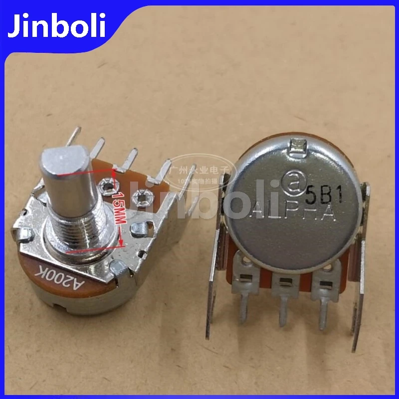 1PCS 148 ประเภท Potentiometer เดี่ยว 3Pins A200K เครื่องขยายเสียง Volume Potentiometer พร้อมวงเล็บครึ่งความยาวเพลา 15MMF