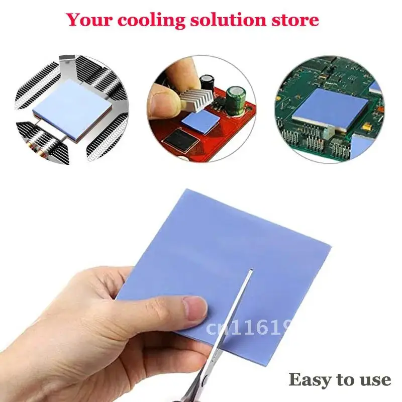 High Quality 100x100mm Thermal Pad CPU Heatsink Cooling Conductive Silicone Pad 15 W/mK Thermal Conductivity Thermal Pads