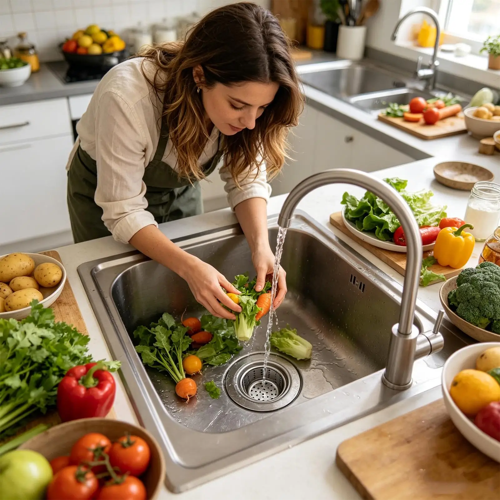 Water Drain Strainer Sink Sewer Filter Stainless Steel Kitchen Anti-clog Stopper Sink Waste Screen For Home Cooking Families