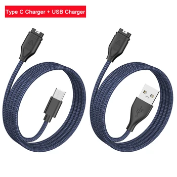 Nylon USB Type C Charging Cable Charger For Garmin 7 7S 7X 6 6S 6X 5 5X 5S Vivoactive 3 4 Forerunner 945 935 Venu sq 2 3 Charger