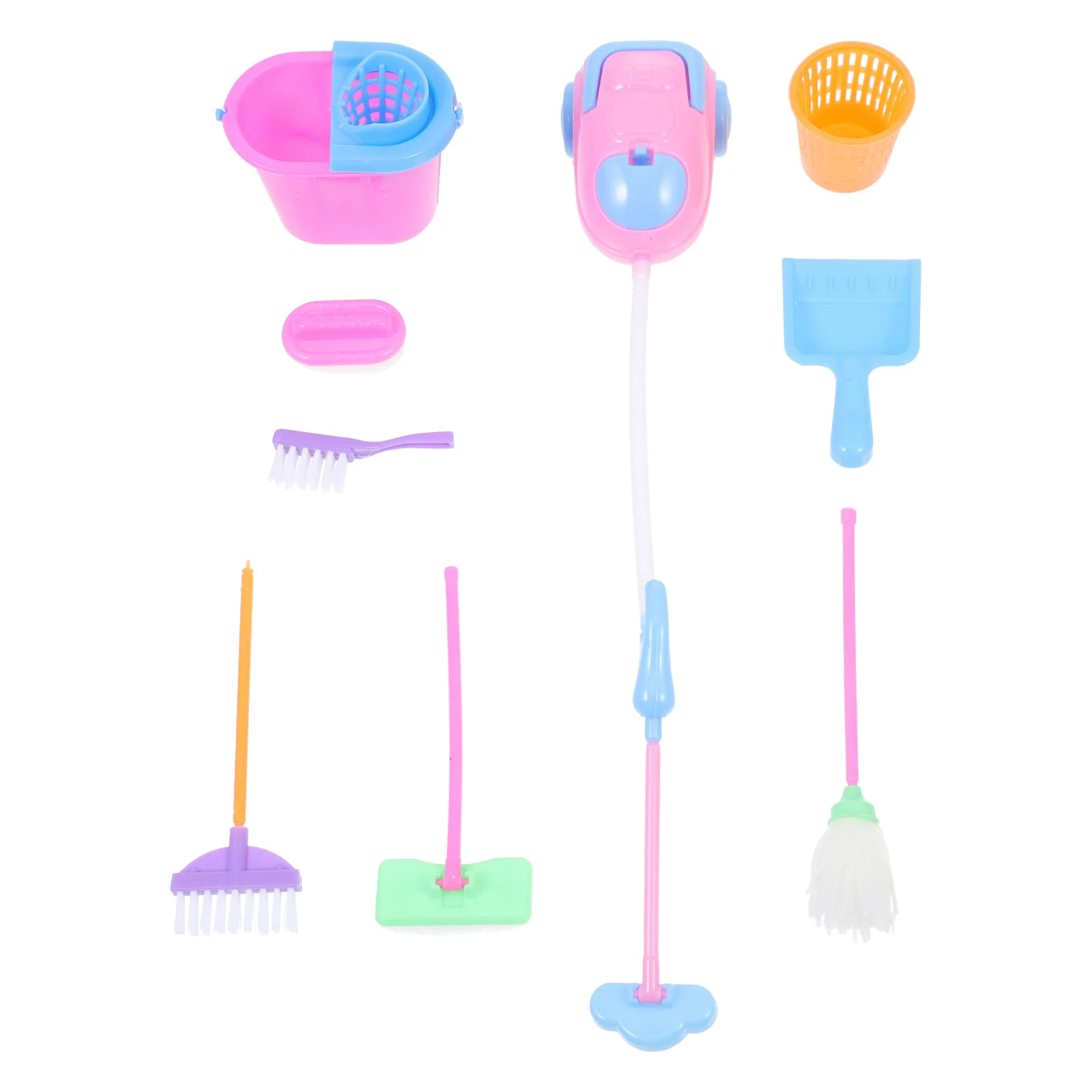 9 PCS Simulation Sanitary Ware Toys Vacuum Cleaner Childrens Cleaning Playthings Mop