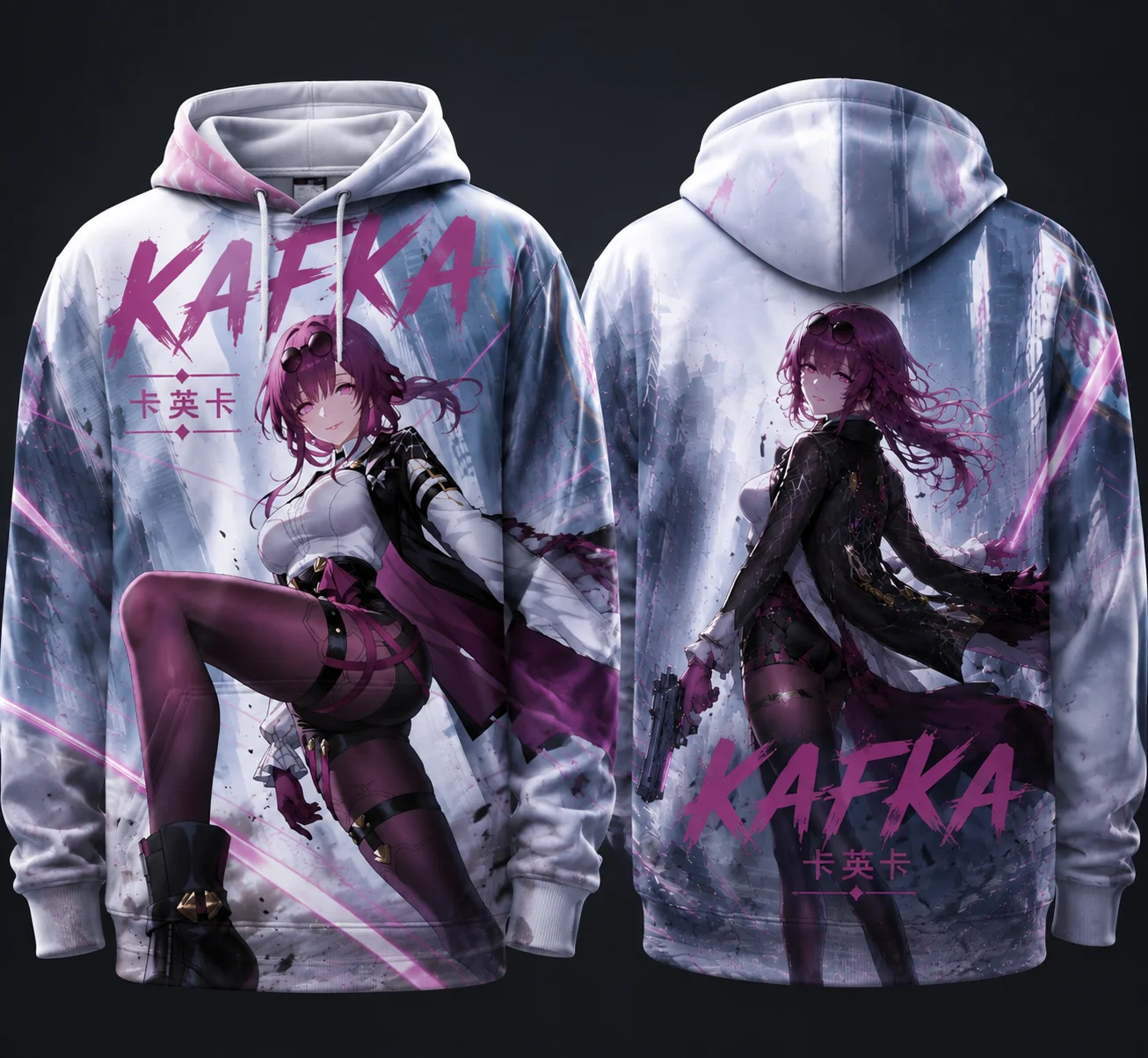 Popular Game Kafka Character Graphic Pullover Hoodie Unisex Casual 3D Full‑Print Long‑Sleeve Anime Cosplay Sweatshirt
