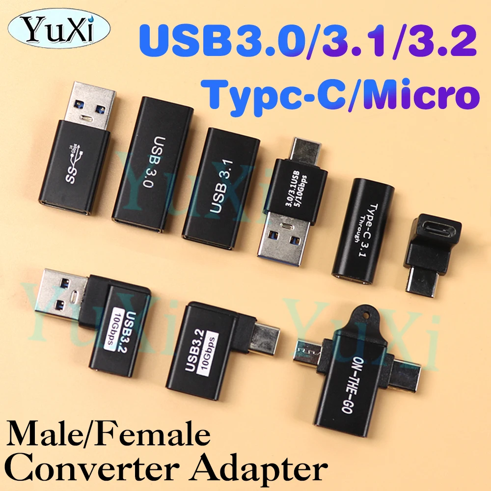 

1Pc Type-C Micro to USB 3.0/3.1/3.2 Adapter USB C to Type C Male Female Converter Adaptor 5/10Gbps Fast Charging Data Transfer