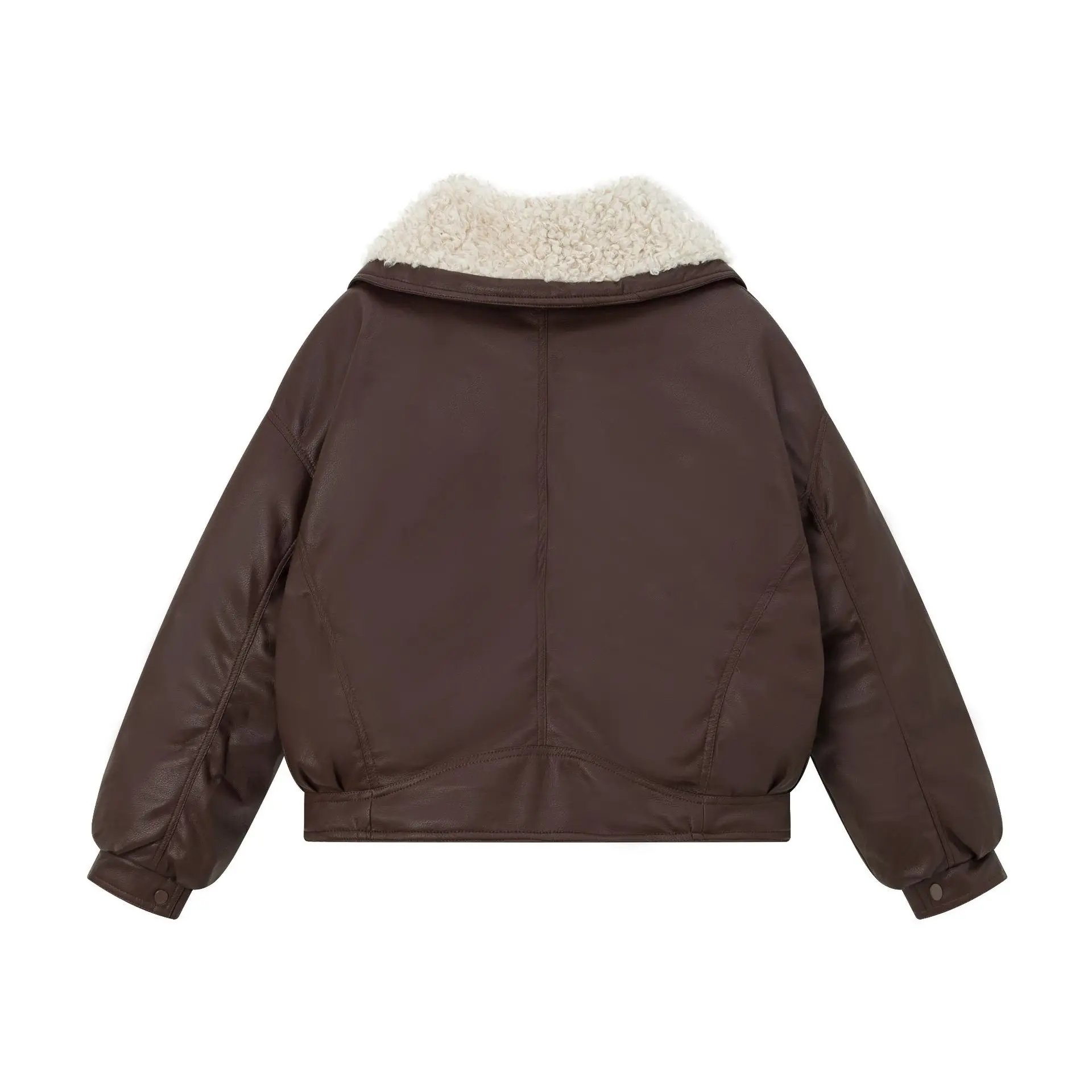 PinkyIsBlack Lamb Wool Large Lapel Disposable Cotton Coat Women's 2025 Winter New Thickened Warm College Style Leather Jacket