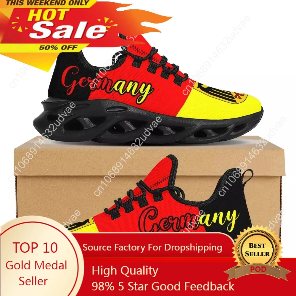 Men's Running Shoes Germany Flag Design Team Sport Sneakers Outdoor Flats Athletic Mesh Footwear Zapatillas Mujer