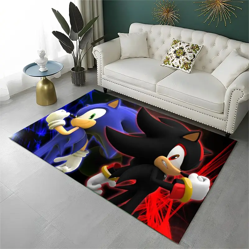 Classic Game S-Sonic Cartoon Non-Slip Area Rug for Living Room,Bedroom,Playroom,Soft Carpet Floor Mat Home Decor Rug Kids Room