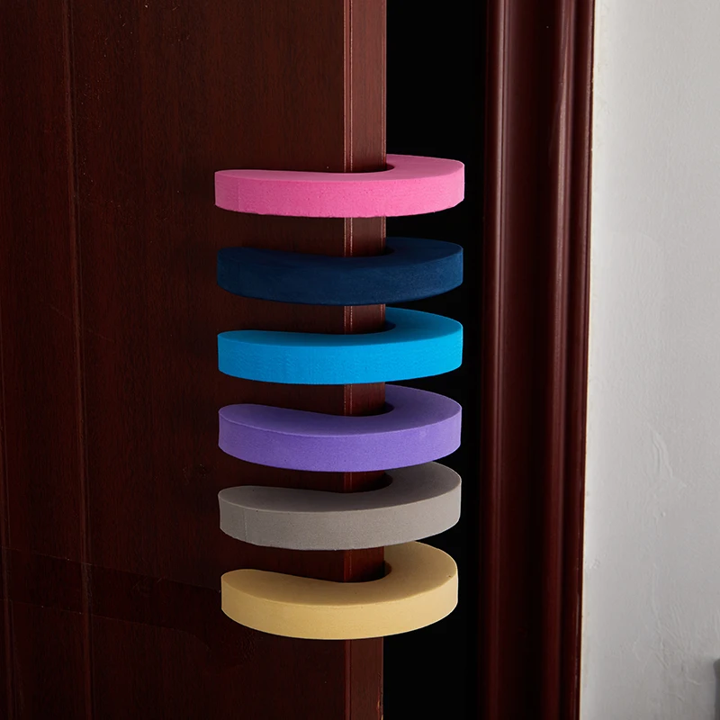 

5PCS Safety Finger Safe Soft Foam Door Stopper Locks For Children Protection EVA C Shape Security Cabinet Locks Door Clip