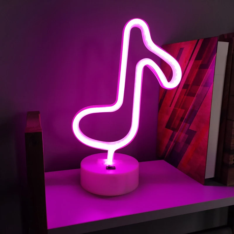 Neon Sign Lights with Base, Battery or USB Operated LED Table Lamp, for Bedroom Kids Gift Party Holiday Christmas Home Decor