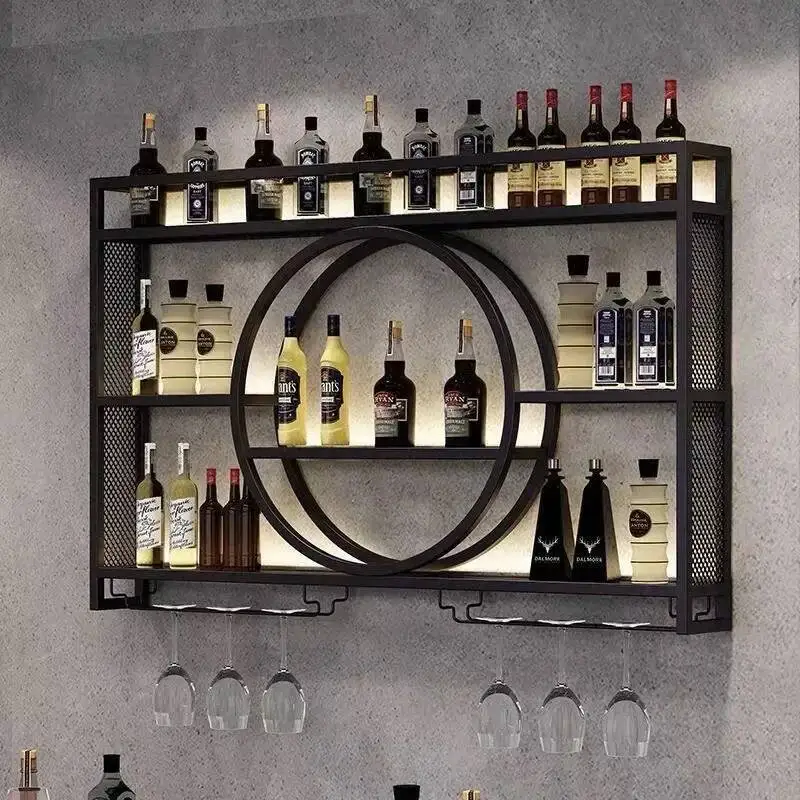Wall Mounted Wrought Iron Display Rack,wall Mounted Wine Cabinet,restaurant,wall Mounted Shelf,restaurant Bar Counter,wine Rack