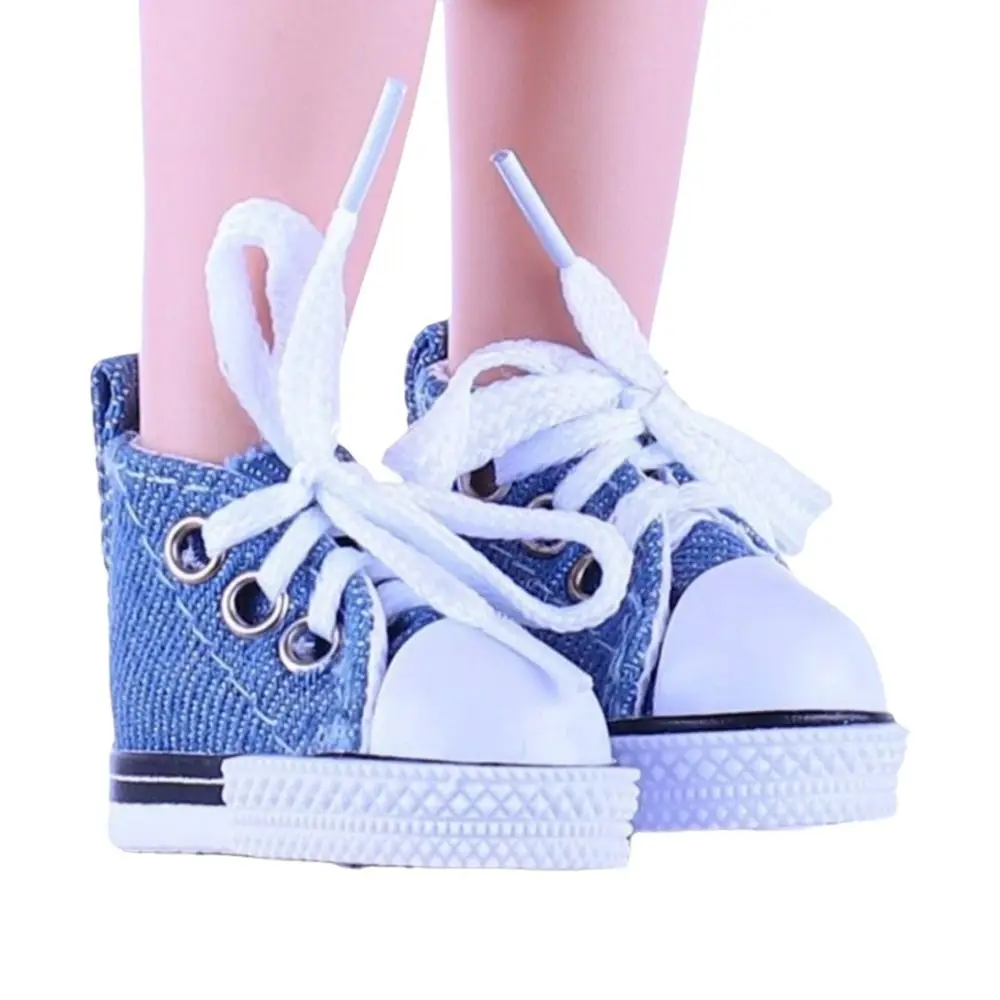 High Quality 1 Pair Casual Style 4.8cm Shoes PU Rubber Sole Footwear Canvas Sneakers for 24cm Potato Mia Dress Up