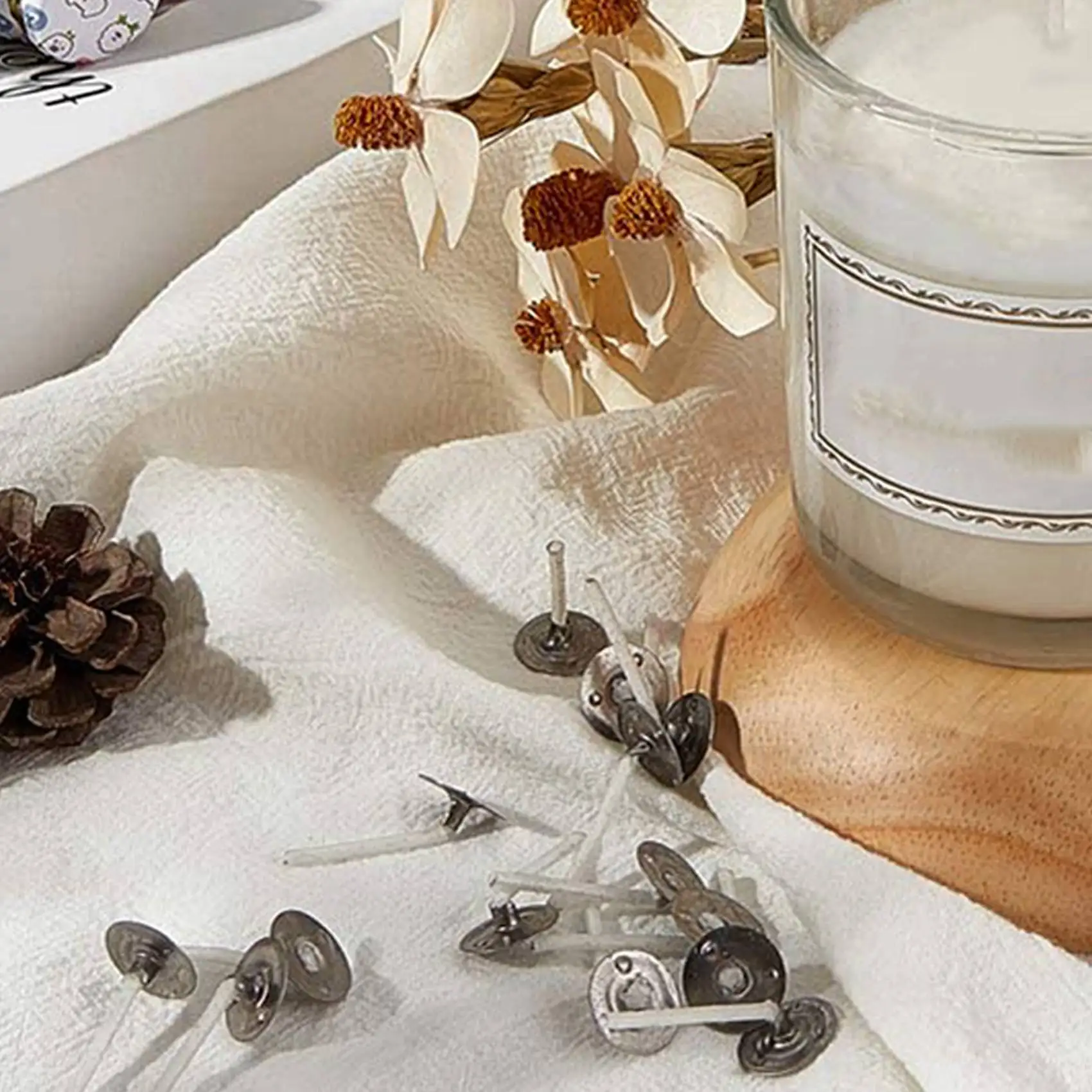 ABMI-5000Pcs Candle Wicks 1 Inch Low Smoke Candle Wick With Metal Tabs Tea Light Wicks For Candle Making,
