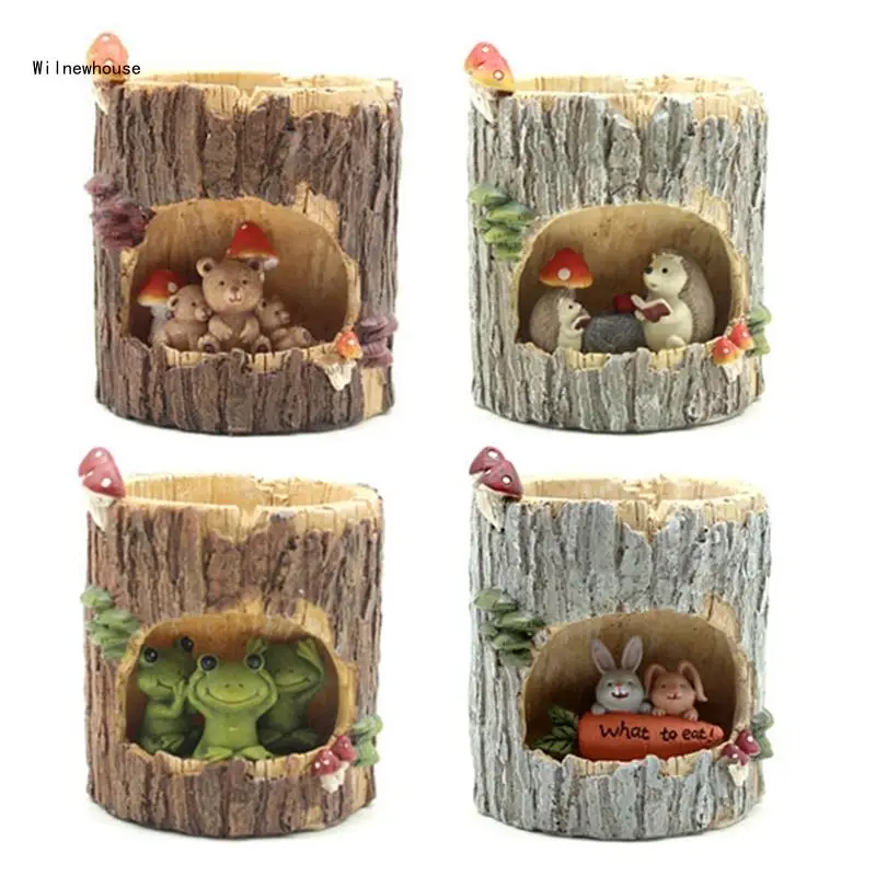 

Tree House Animals Flower Pot Resin Desktop Cartoon Planters Used as a Fleshy Flower Pot Pen Pot Attractive Exquisite Dropship