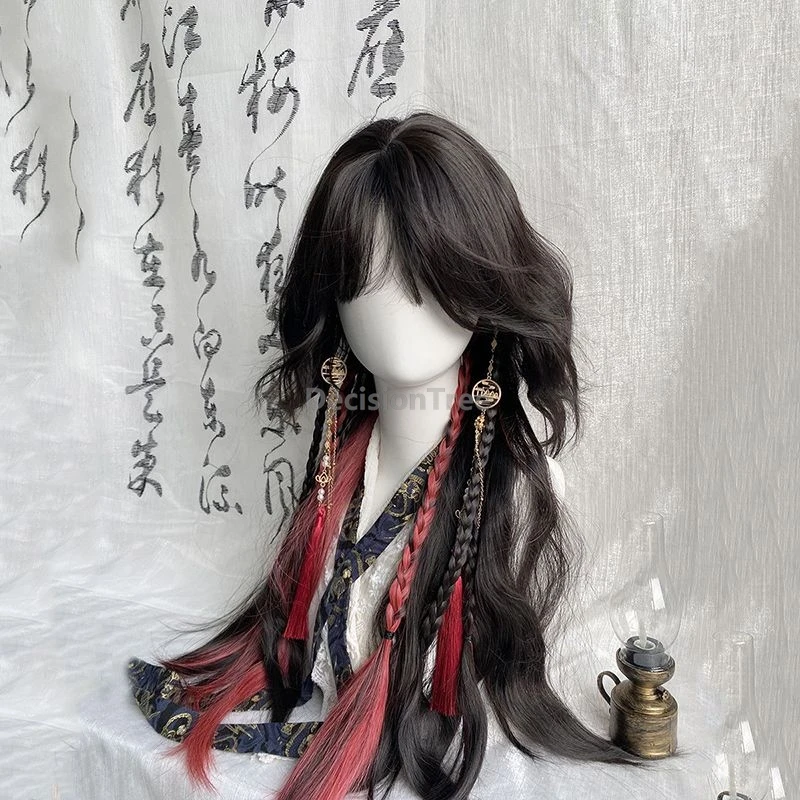 

2025 fashionable dyed curly wig chinese ancient wuxia style dashing jellyfish head halloween cosplay wig without accessories