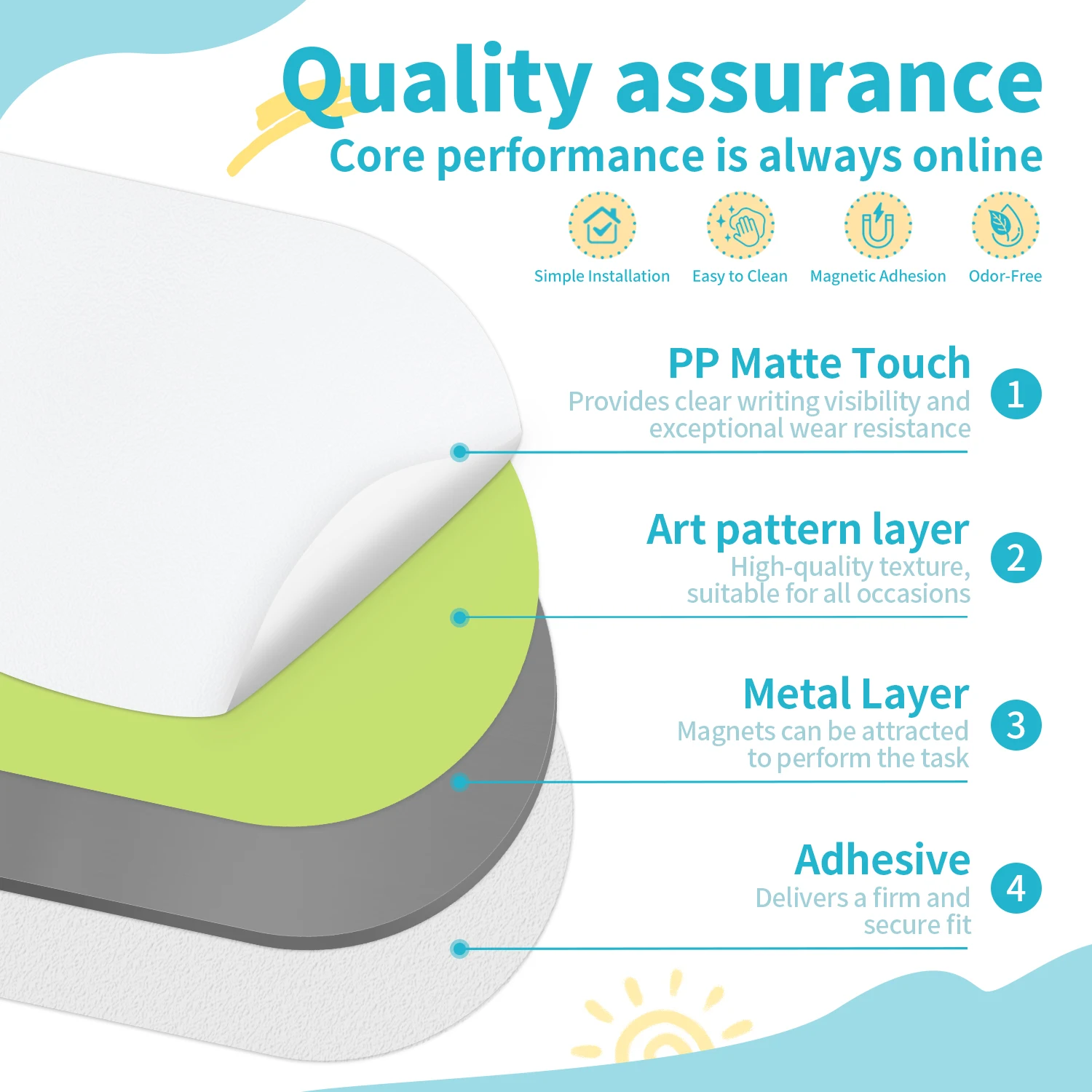 Especificações de vários tamanhos, adesivos de parede de arco magnético autoadesivo, decoração de graffiti para quarto infantil e sala de aula