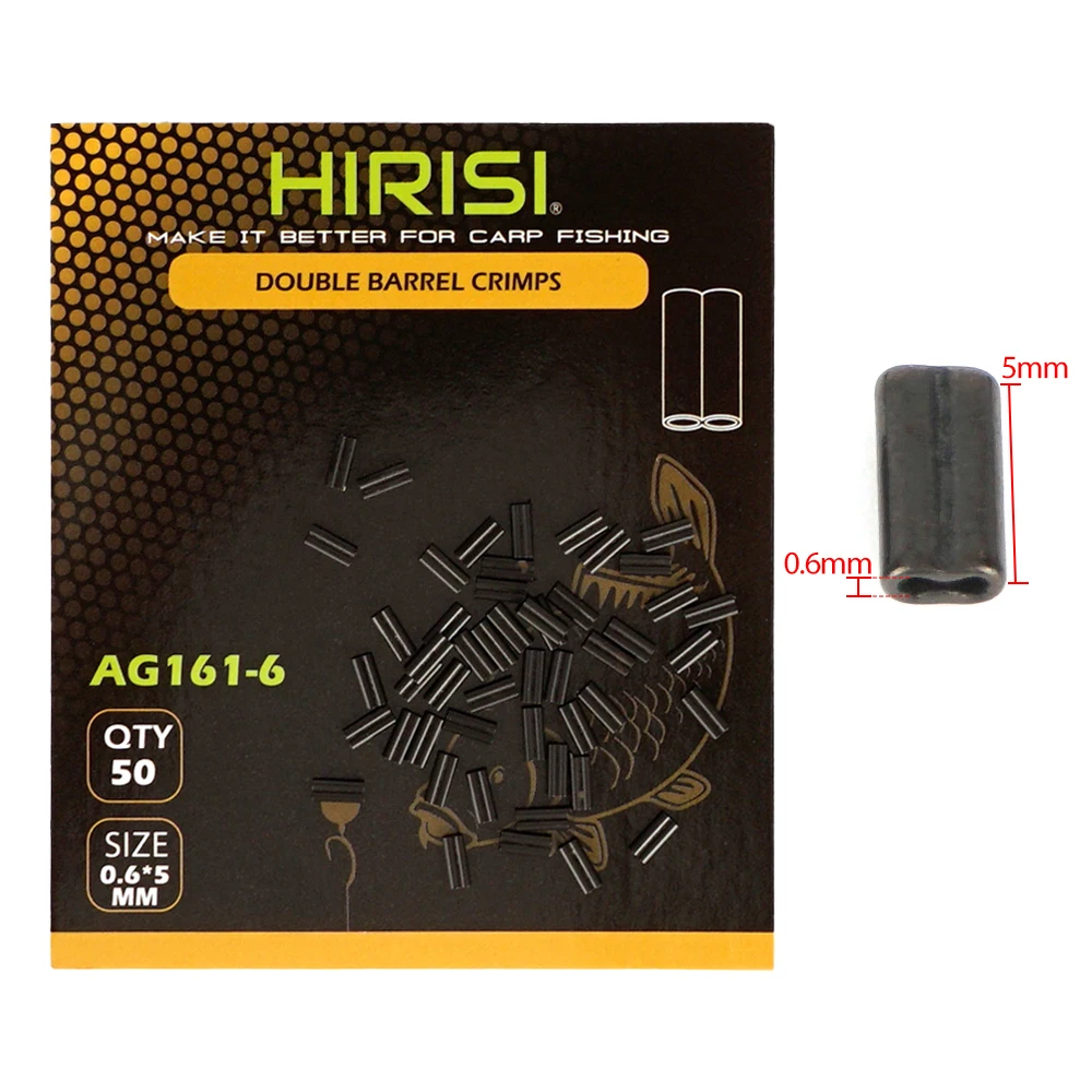 Hirisi 50 stuks dubbele koperen visbuizen – krimphulzen, visdraadpijpconnector, visaccessoires AG161