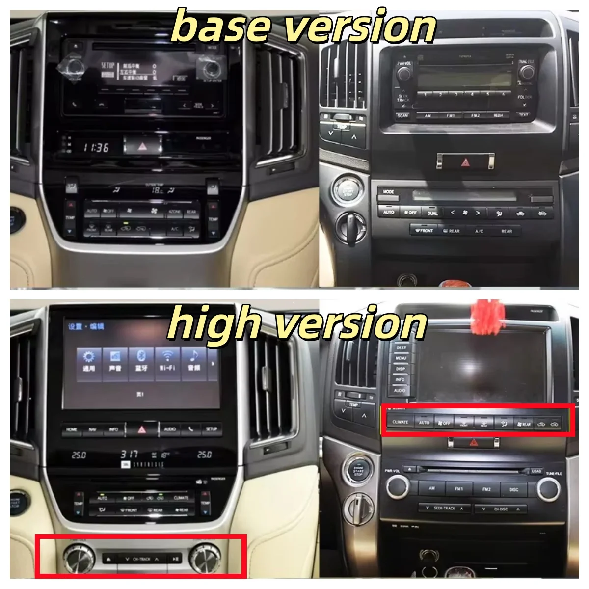 Big Qled Smart Screen Android 4G wifi Car Radio For Toyota Land Cruiser 200 LC200 2008-2021 Carplay 2 Din Stereo Video Player