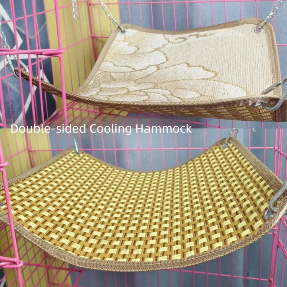 

Double-sided Cat Hammock Bed Breathable Wear Resistant Cat Hanging Sleeping Bed Durable with Hanging Hook Pet Cage Hammock