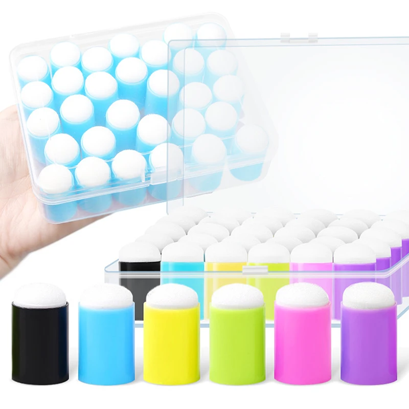 Губка для рисования пальца, пена для краски для лица, 32 шт., набор для рукоделия, губка для рисования тела, малярный мел