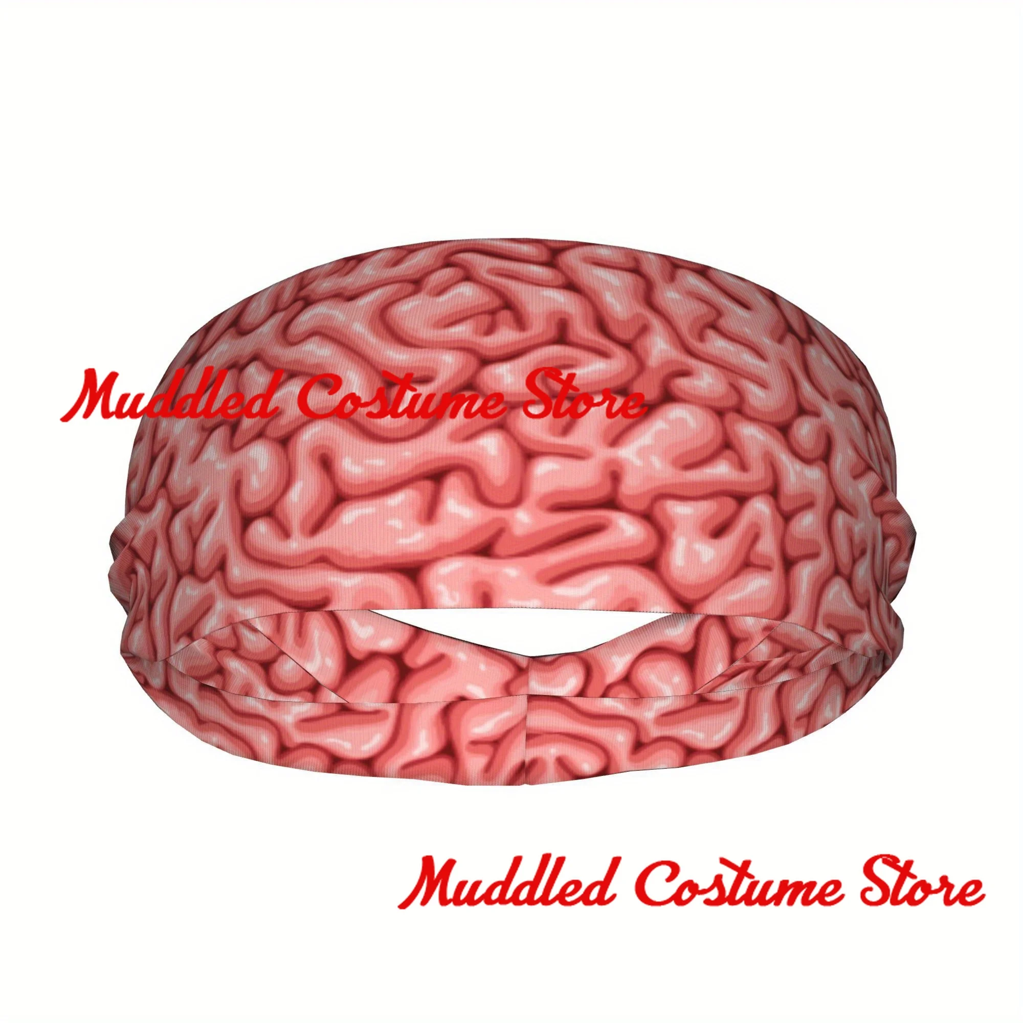 عصابة رأس رياضية مضحكة بنمط الدماغ الكرتوني، عصابات رأس ممتصة للعرق، مناسبة لتشغيل اللياقة البدنية واليوجا