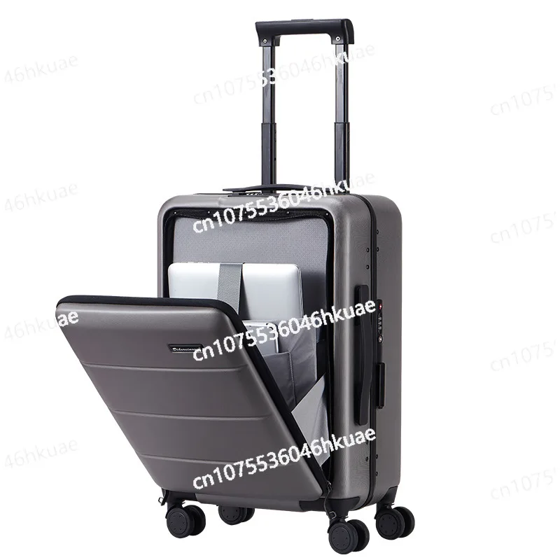 Front Open Suitcase, Universal Wheel Business Side Open Suitcase, Business Trip Trolley Case 20 Inches