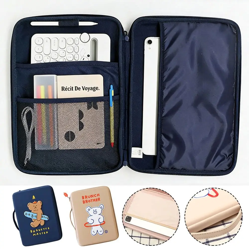 

11 Inch Hard Shell Bag Cartoon Animal Bear Large Capacity Anti Drop Protection Universal Design Storage Bag Portable Storage Bag