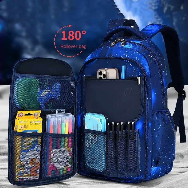 2024 New Waterproof Children School Bags For Boys Orthopedic Primary School Backpack Kids Schoolbag Book Bag