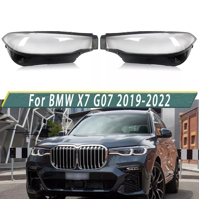 

AU04 -For BMW X7 G07 X7M 2018-2022 Car Headlight Cover Transparent Lampshade Lamp Case Head Light Glass Lens Shell