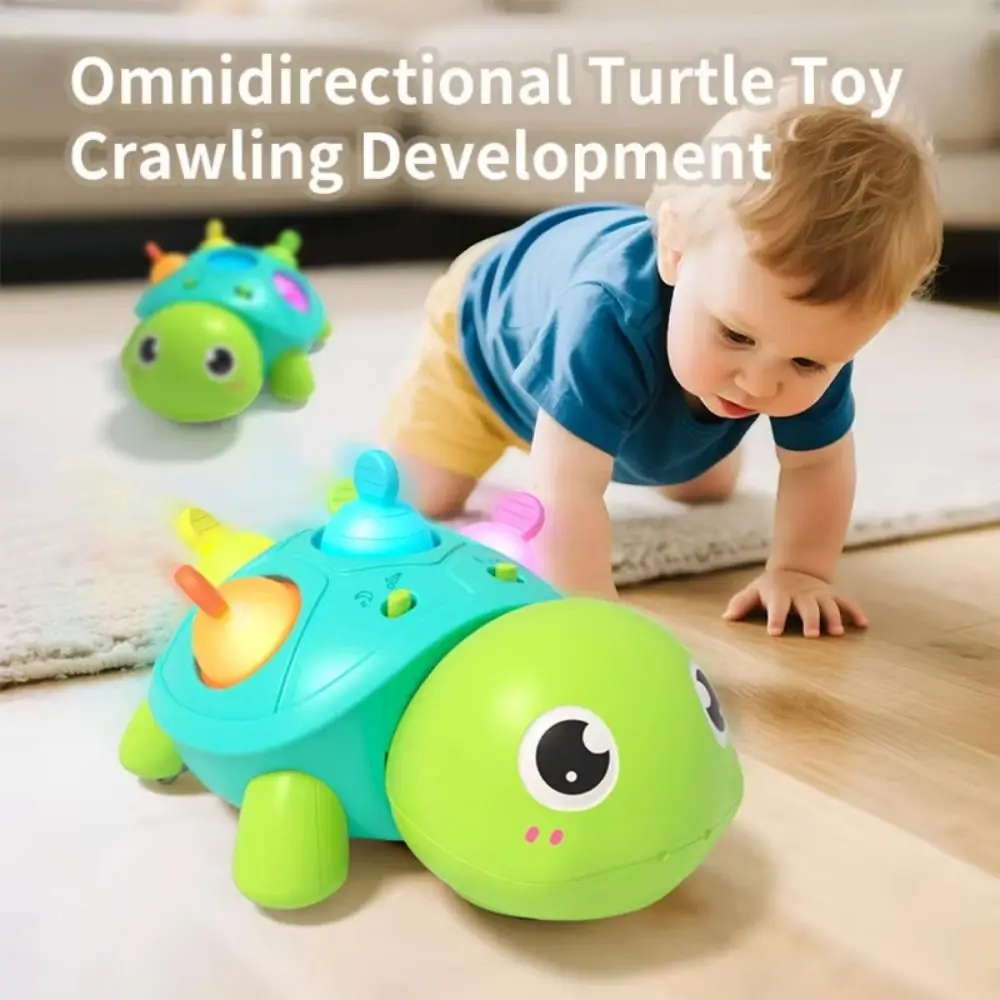 Tortuga Musical ligera y musical, Escape de suelo plano, tortuga para caminar en movimiento educativo, simulación de captura, tortuga para gatear para bebés