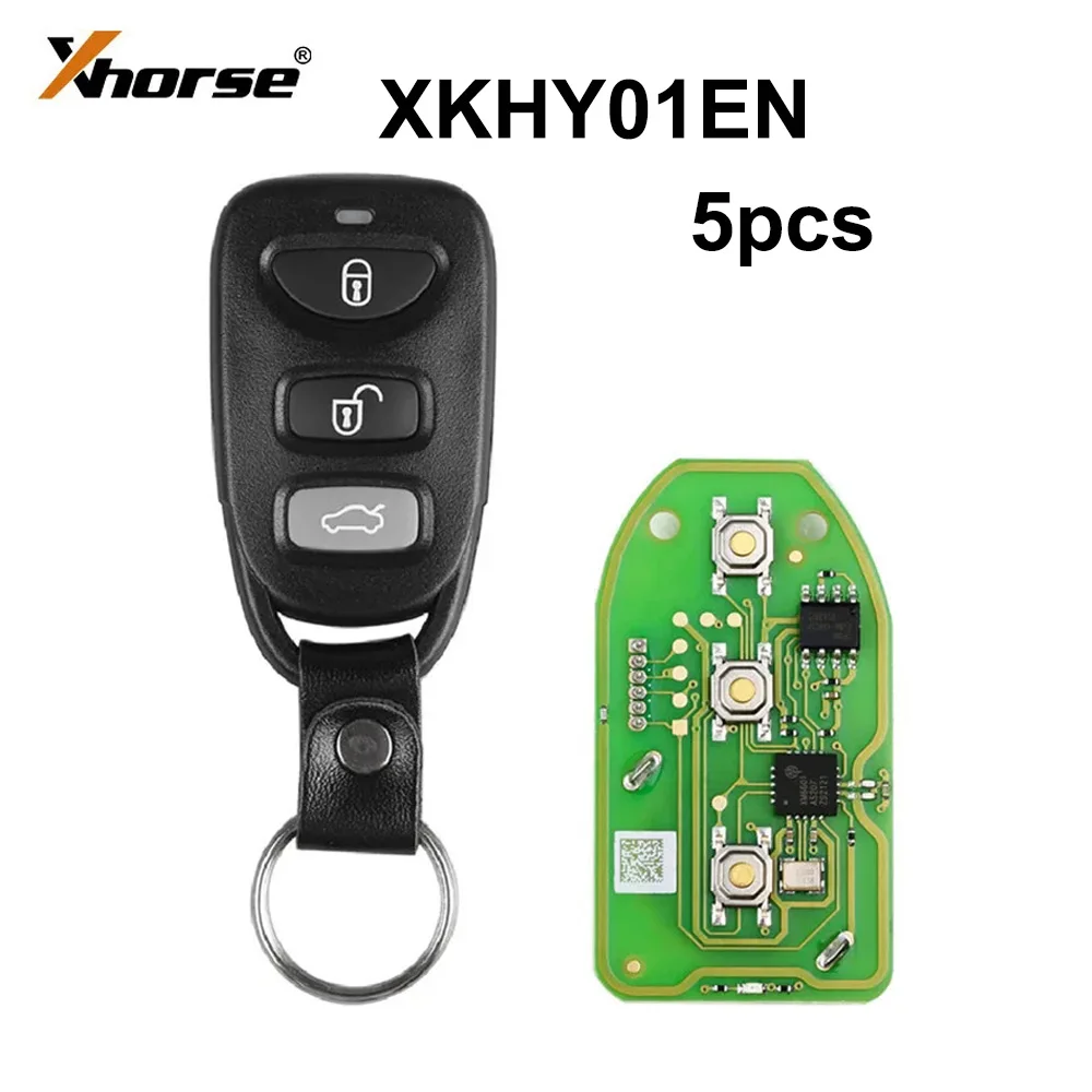 5PCS Xhorse XKHY01EN Wire Universal Remote Key for Hyundai 3+1 Buttons English Version working with VVDI Key tool