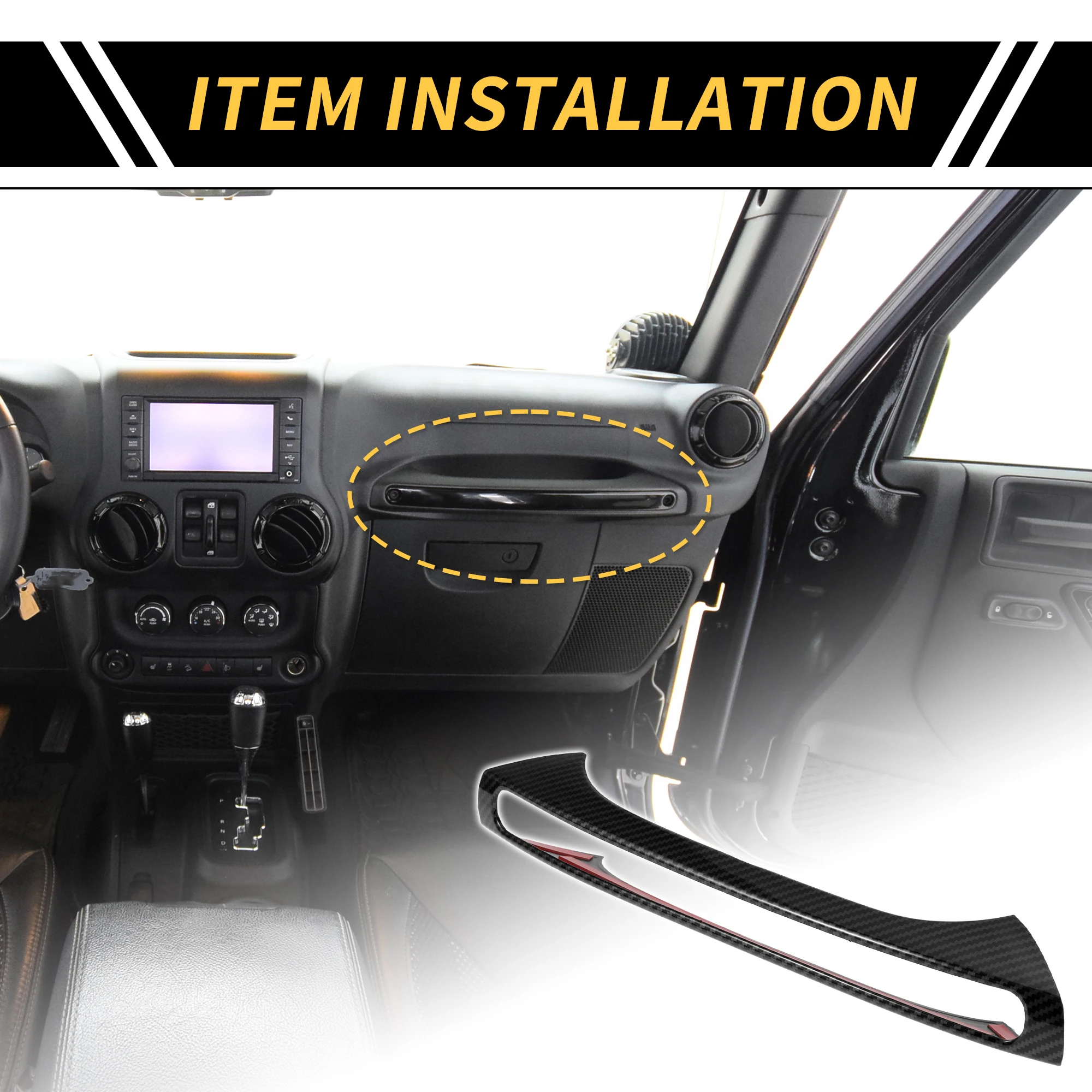 

UXCELL перчаточная коробка, ручка переключателя, накладка для Jeep Wrangler JK, 2-дверная, из углеродного волокна