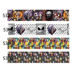 Printed Disney Nightmare Before Christmas 22mm Halloween ribbon Grosgrain for DIY10yards Bows Craft Supplies Decoration Material