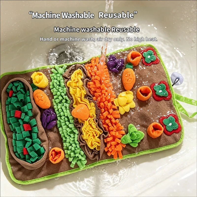 野菜園をテーマにした犬用嗅覚マット。おやつを隠して遊べる、知 - Snuffle Mat For Dogs Foraging Mental のレビューと価格