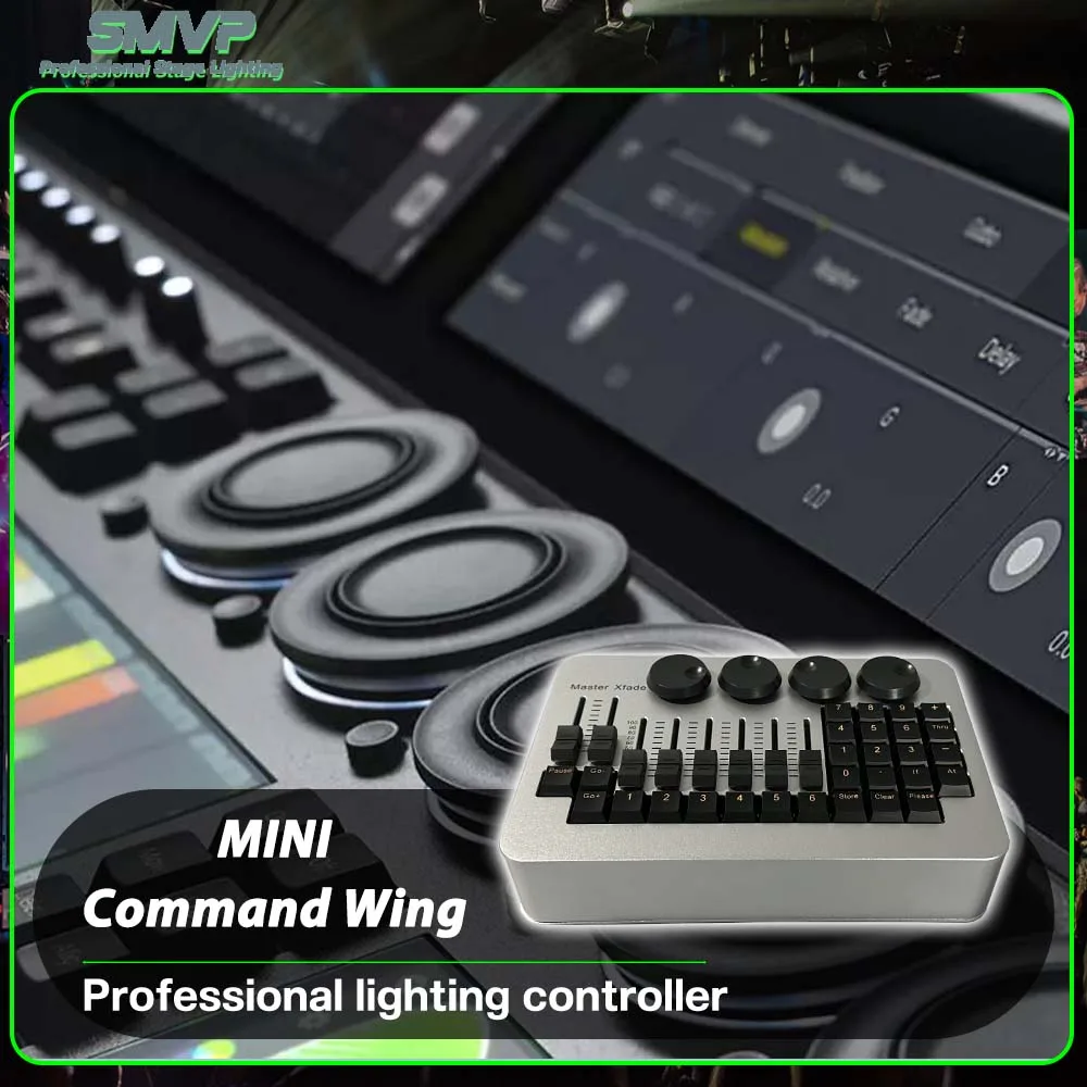 

Новая мини-консоль Command Wing DMX512, контроллер сценического освещения для DJ, диско-клуба, вечеринки, свадьбы, концертного шоу