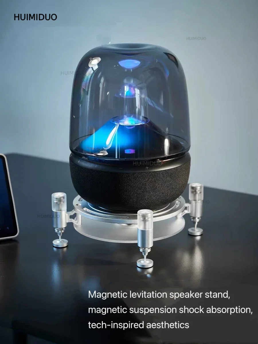 Suitable for Harman Kardon, Crystal Tabletop Stand, 5/4th Generation Magnetic Levitation Metal Audio Stand Shock-Absorbing Base.