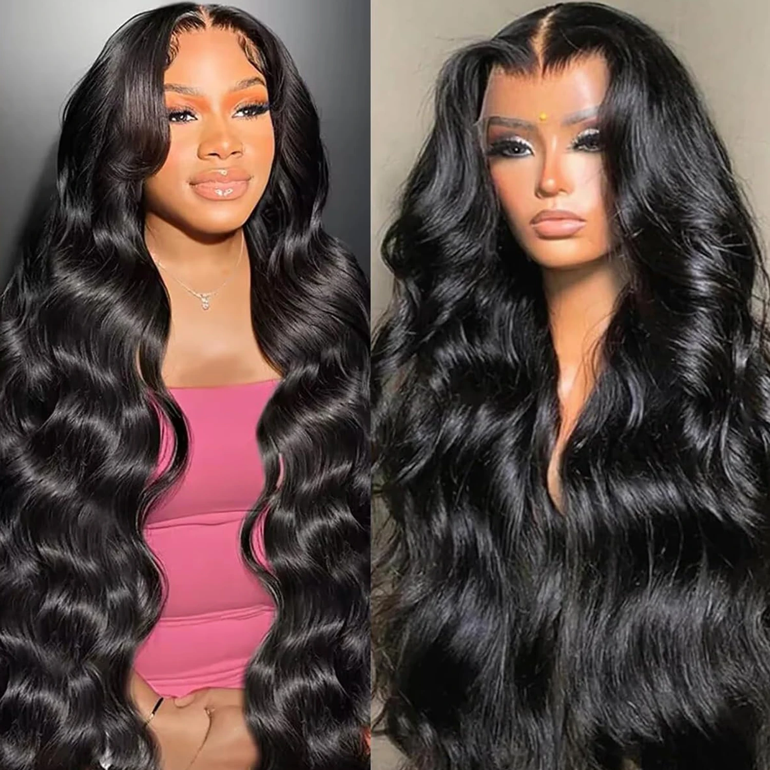 13X4 Transparent Body Wave Lace Front Human Hair Wigs For Women 30 32 34 Inch Brazilian Human Hair Lace Frontal Wig PrePlucked