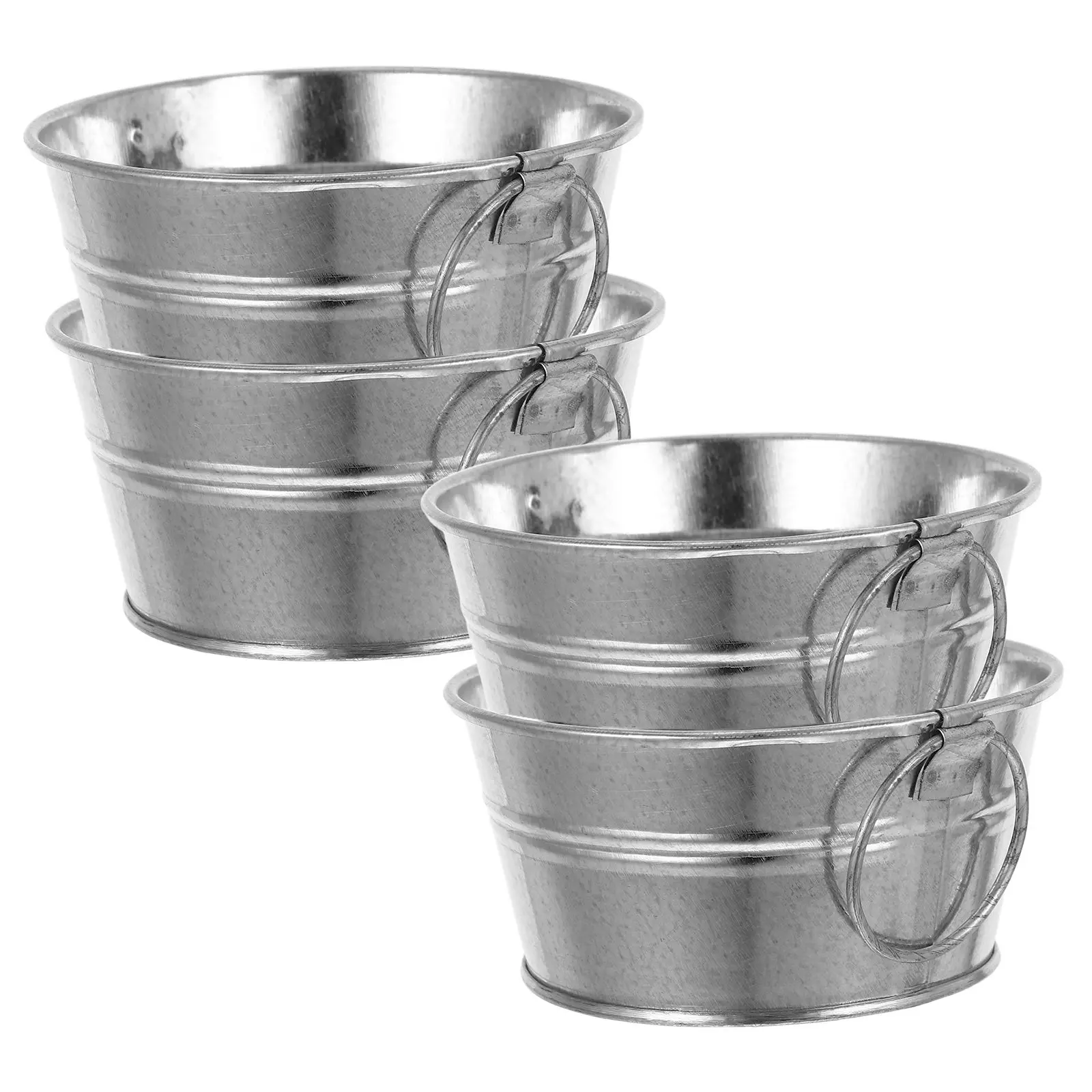 

4 Pcs Small Iron Bucket Flowerware Galvanized Metal Container Planter Pot Pail Vase Mini Versatile Sturdy Reusable Sprinkler