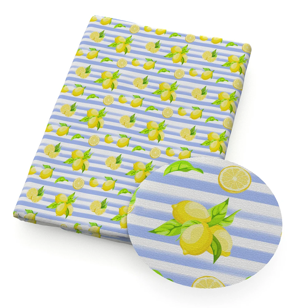 Fruits Lemon Grapefruit Drinks Printed Polyester Pure Cotton Material By the Meter Patchwork Tissue Sewing Quilting Fabrics