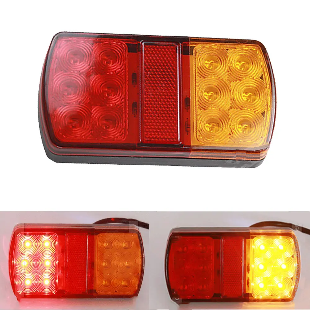 

1Pair Waterproof 24 LED Taillights 12V Trailer Truck Lorry Stop Rear Tail Light Auto Car Signal Lamp Caution Indicator Fog Light