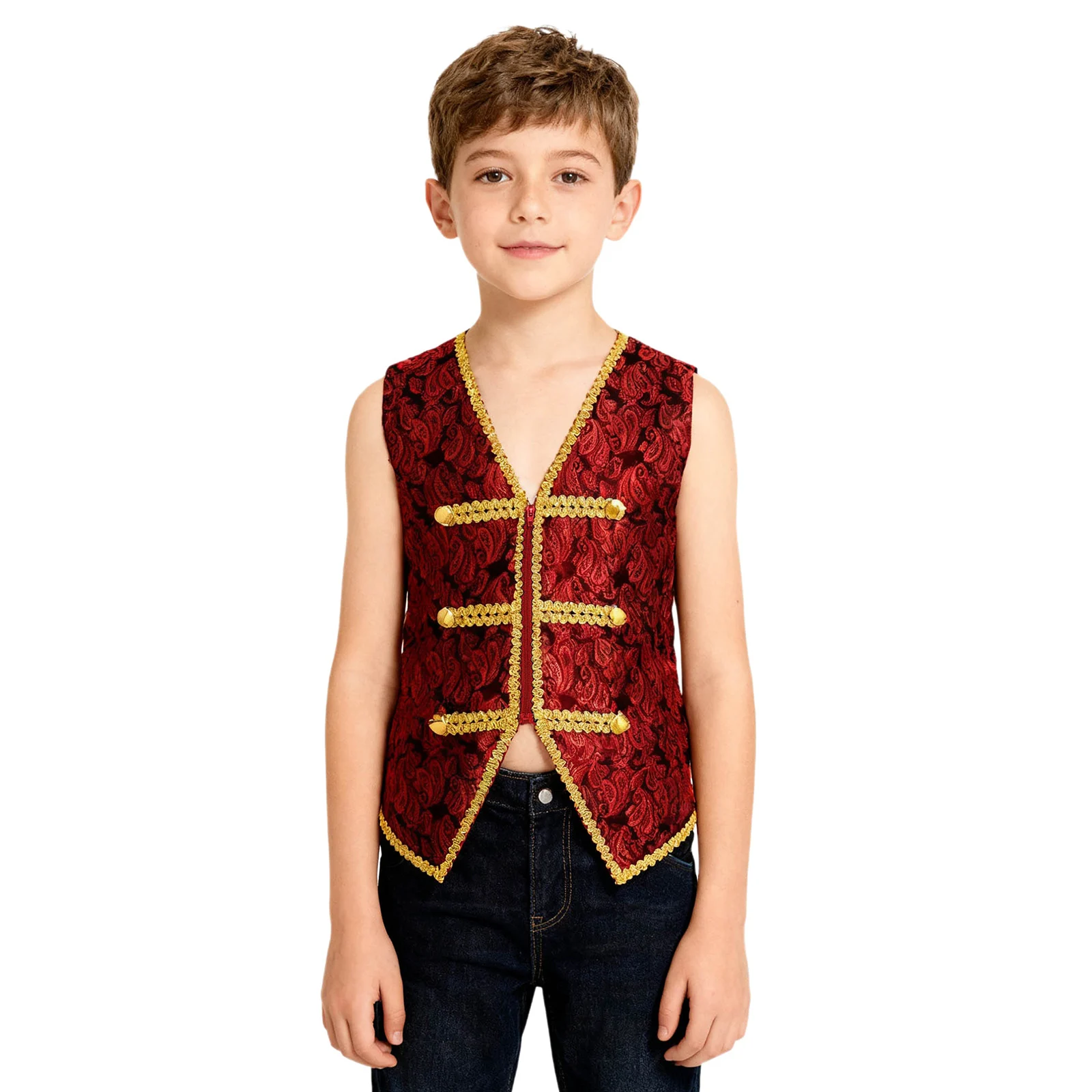 

Medieval Renaissance Prince Vest Gold Trim Embroidery Tailcoat Victorian Vintage Waistcoat Steampunk Halloween Costume