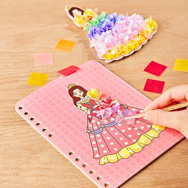 Kinder DIY Malerei Aufkleber Handwerk Spielzeug Kinder Kunst Mädchen stochern Malerei Prinzessin handgemachte pädagogische magische Kinder Geschenke