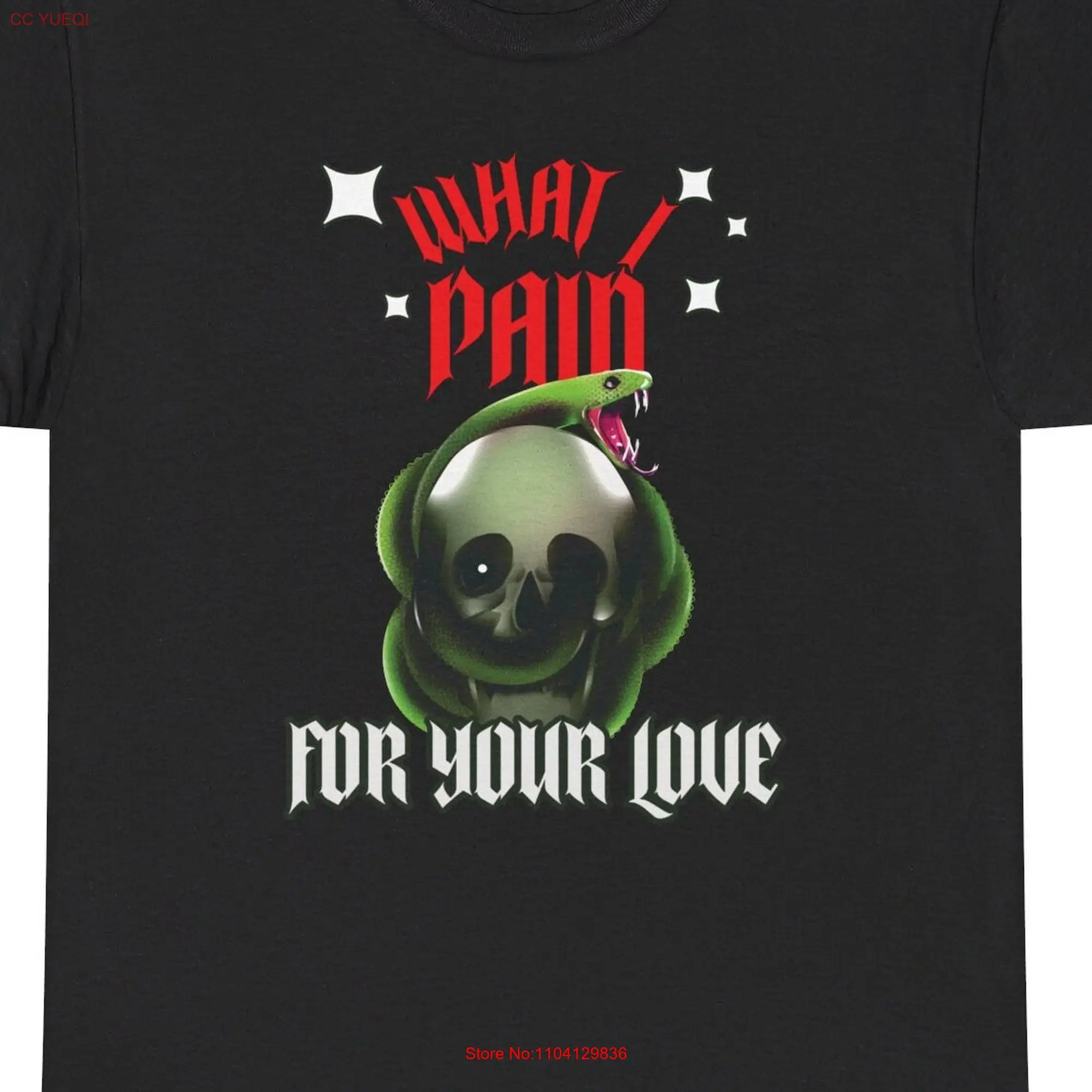 Funny T Shirt Gothic For Him or Her What I Paid Your Love Heavy Cotton Skull Snake long or short sleeves