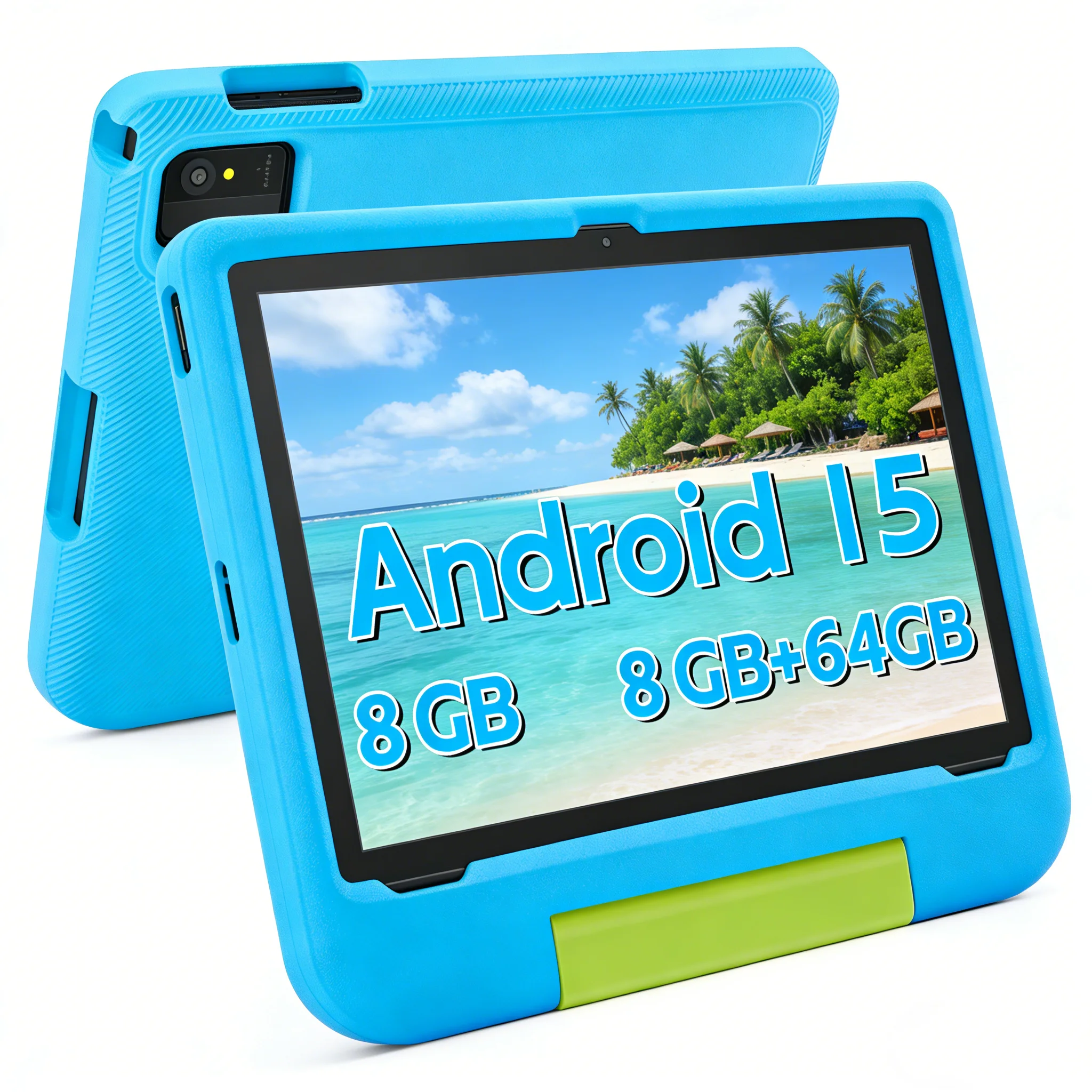 ANRY 10.1 Inch Kids Tablet Android 15 8GB 64GB 5000mAh Eye Protection Dual Camera WiFi Bluetooth Portable Children Study Tablet