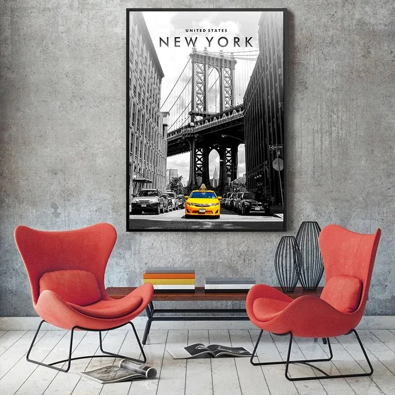 Famous Cityscapes New York City Coordinates Posters Canvas Paintings And Prints Wall Art For Living Room Home Decor Frameless