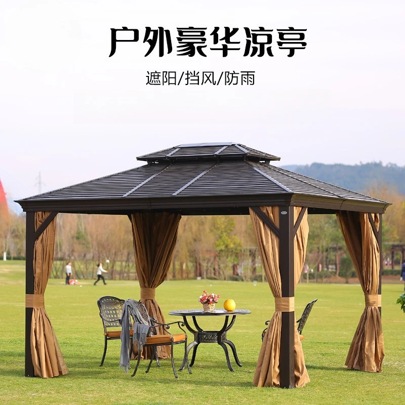 Aluminum alloy outdoor pavilion leisure pavilion awning villa household European canopy sun room pergola