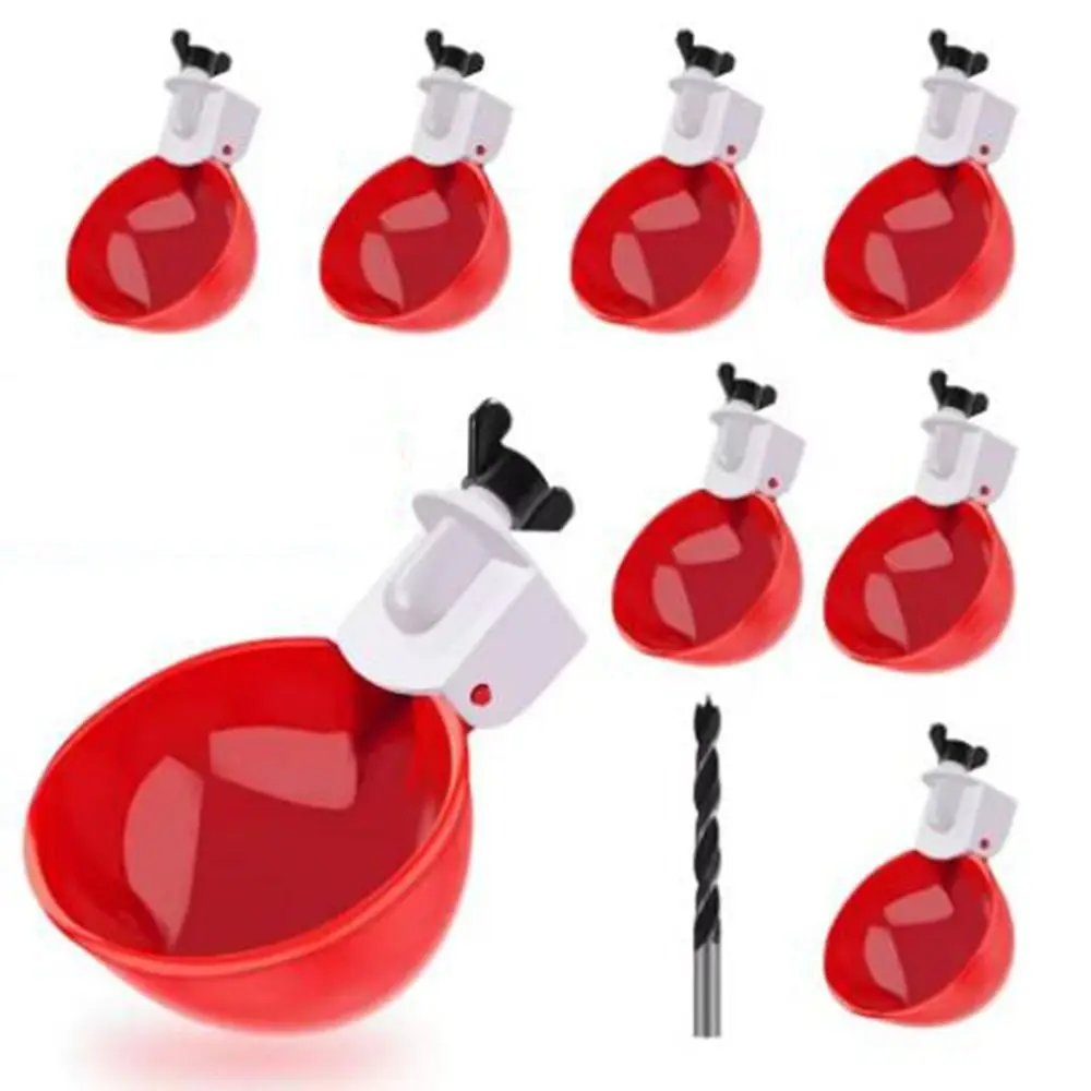 

8Pcs Plastic Automatic Chicken Drinker Easy Installation Larger Capacity Poultry Drinker Hanging Chicken Water Feeder Bird Coop
