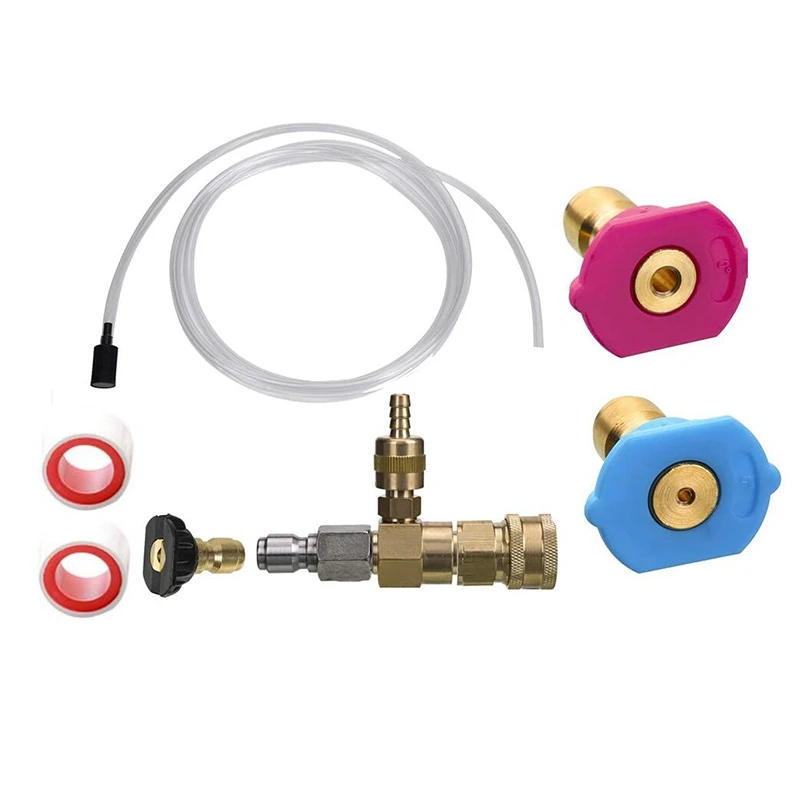 Adjustable Chemical Injector Kit For Pressure Washer, Second Story Quick-Connect Nozzle Tips For Power Washer