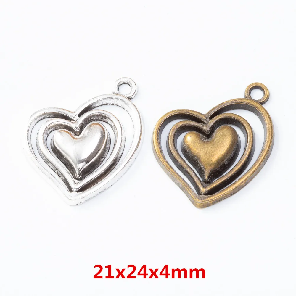 15pieces (love) vintage zinc alloy charm metal pendant DIY jewelry discovery making accessories2163