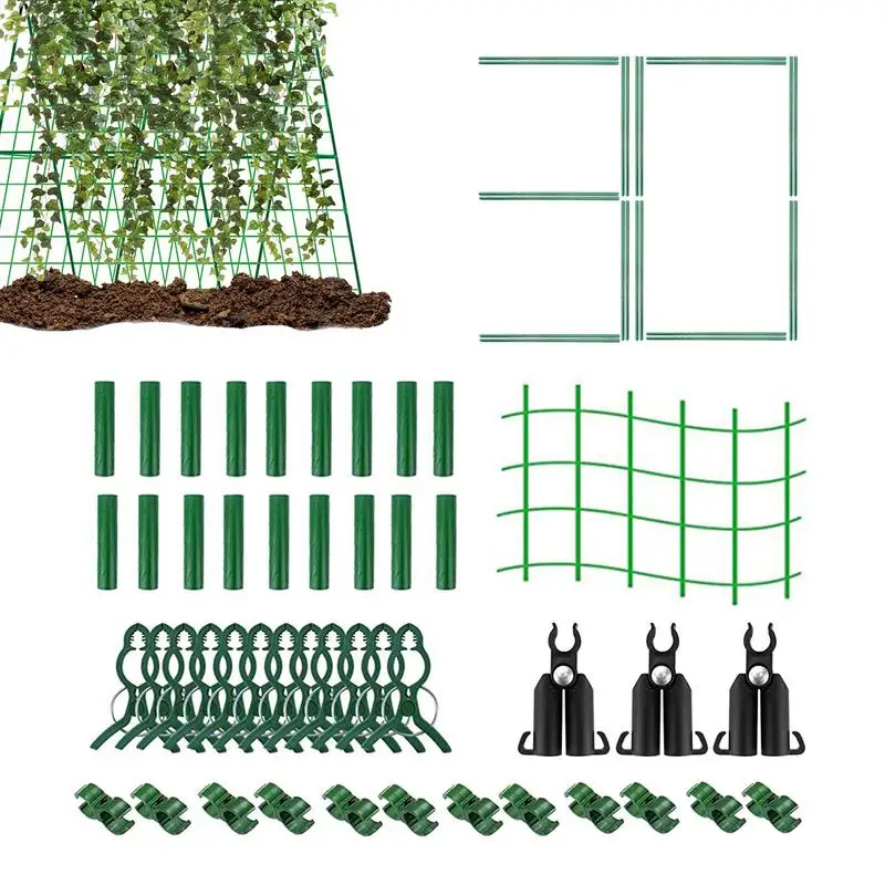 キュウリクライミングトレリス-a-フレームトレリス金属クライミング植物アーチサポート背の高い園芸フレームバックル足場-a-フレーム