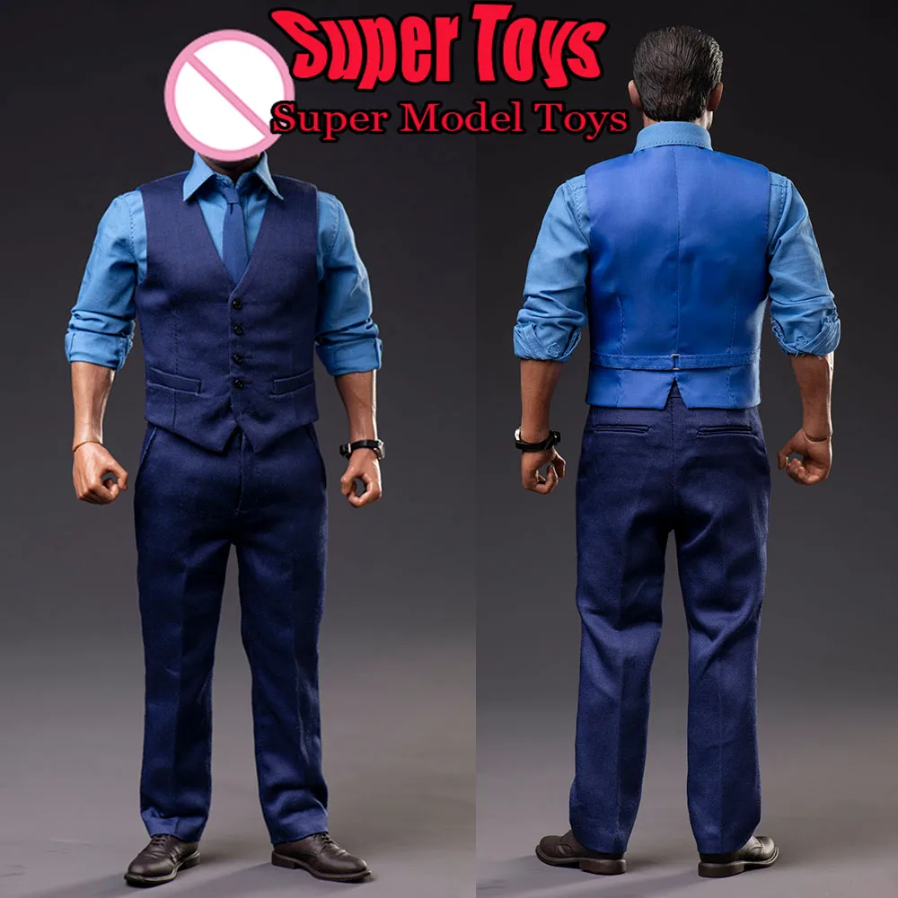 

In Stock YUIS CUSTOM TOYS Y001 1/6 Scale Male Soldier Clothes Blue Suit With Tie Wrist watch Fit 12-inch Action Figure Model